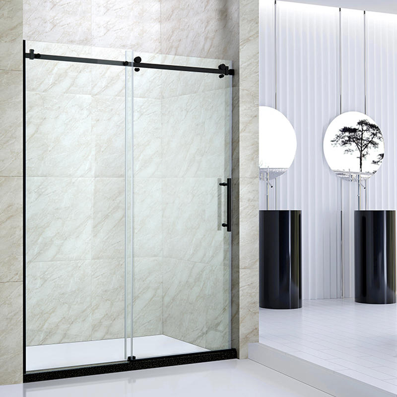 Tempered glass shower partition sliding door