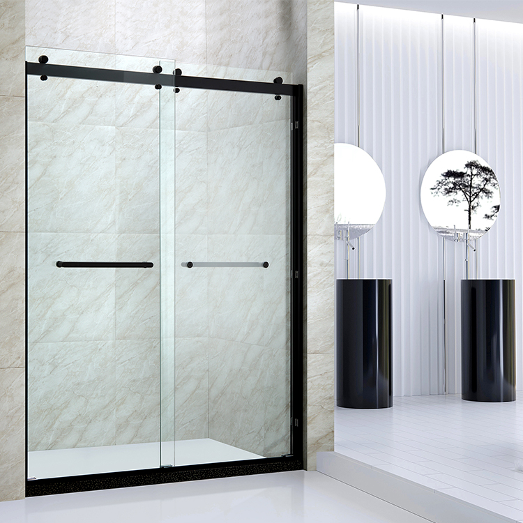 Bypass double sliding shower door