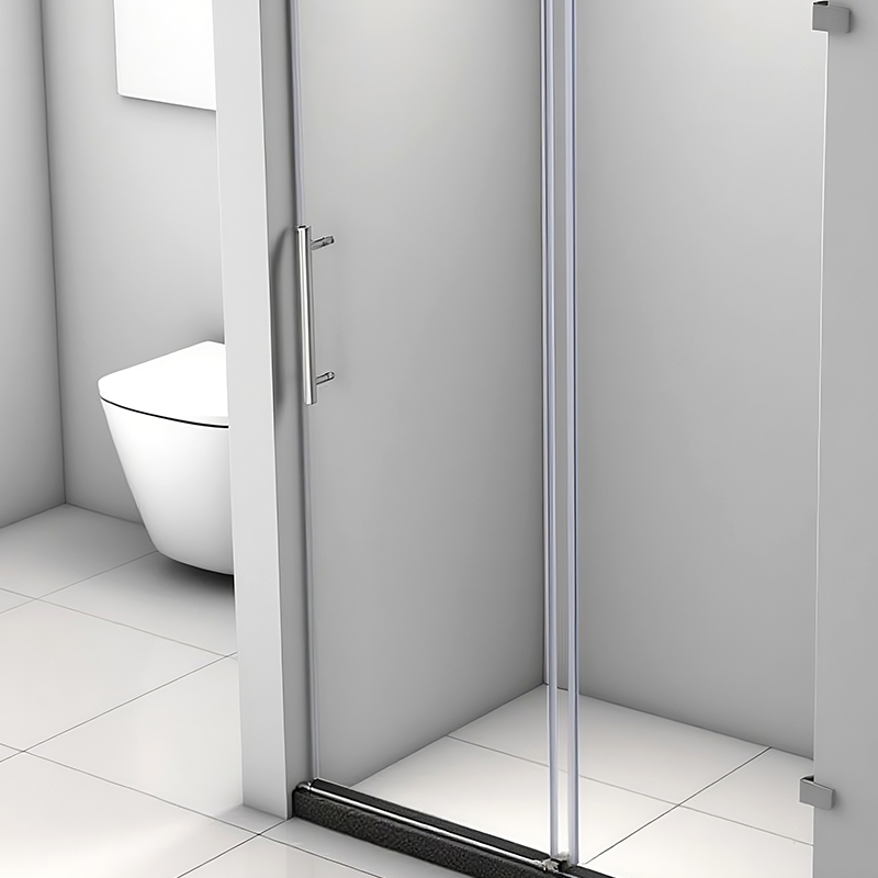Brushed Nickel Frameless Sliding Shower Door